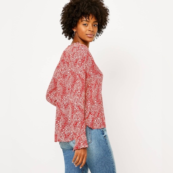 Loft Animal Print Peasant Blouse - Picture 2 of 6